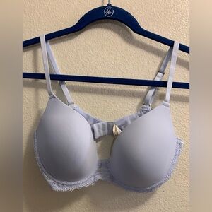 Lucky Brand Light Blue Lace Bra-Size 36C-Padded PushUp Underwire Shamrock